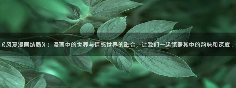 汗汗漫画韩漫免费观看：《风夏漫画结局》：漫画中的世界与情感世界的融合，让我们一起领略其中的韵味和深度。