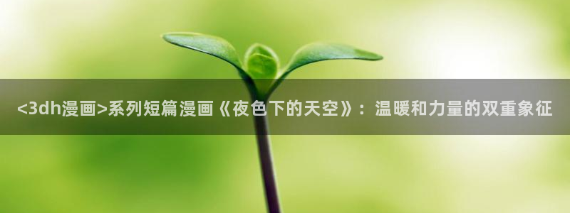 私密教学汗汗漫画：<3dh漫画>系列短篇漫画《夜色下的天空》：温暖和力量的双重象征